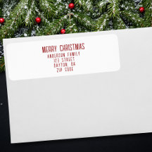 Modern Minimalistisch Kerstmis Retouradres
