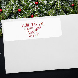 Modern Minimalistisch Kerstmis Retouradres Etiket