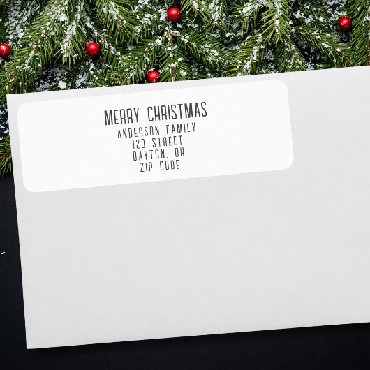 Modern Minimalistisch Kerstmis Retouradres Etiket