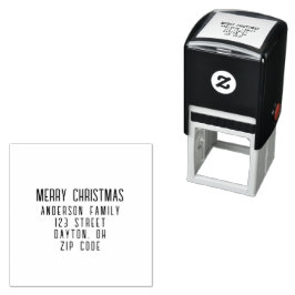Modern Minimalistisch Kerstmis Retouradres Zelfinktende Stempel