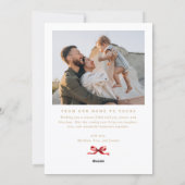 Modern Minimalistisch Kerstmis Rood Feestdagenkaart (Achterkant)