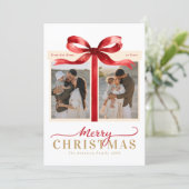 Modern Minimalistisch Kerstmis Rood Feestdagenkaart (Staand voorkant)