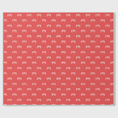 Modern minimalistisch kerstrood monogram patroon cadeaupapier (Vlak)