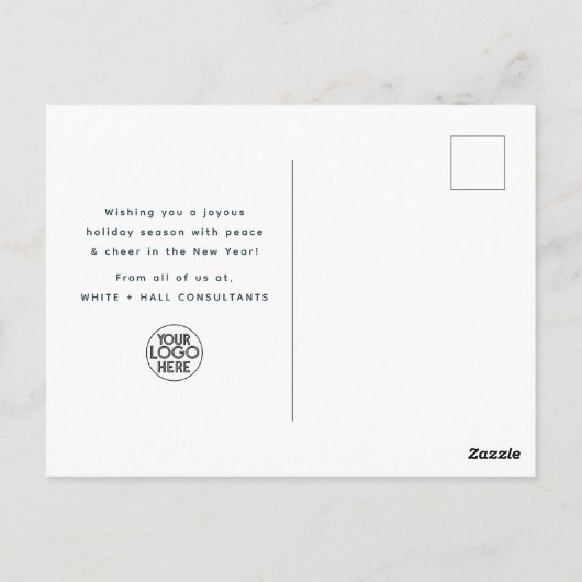 Modern Minimalistisch Kerstscript Bedrijfskaart Briefkaart (Achterkant)