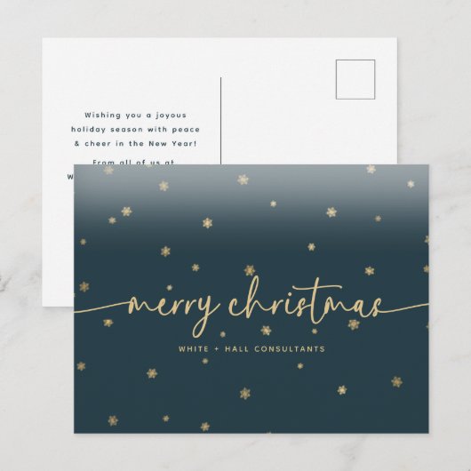 Modern Minimalistisch Kerstscript Bedrijfsmatig Briefkaart (Voorkant / Achterkant)