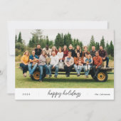 Modern minimalistisch kerstscript feestdagenkaart (Voorkant)