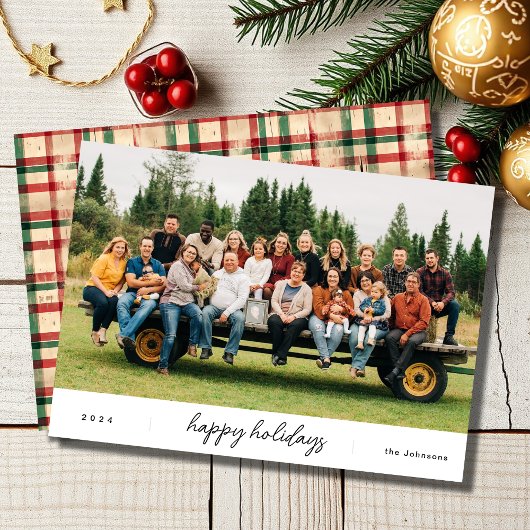 Modern minimalistisch kerstscript feestdagenkaart