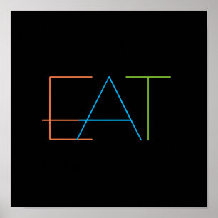 modern minimalistisch keukenwand poster eet