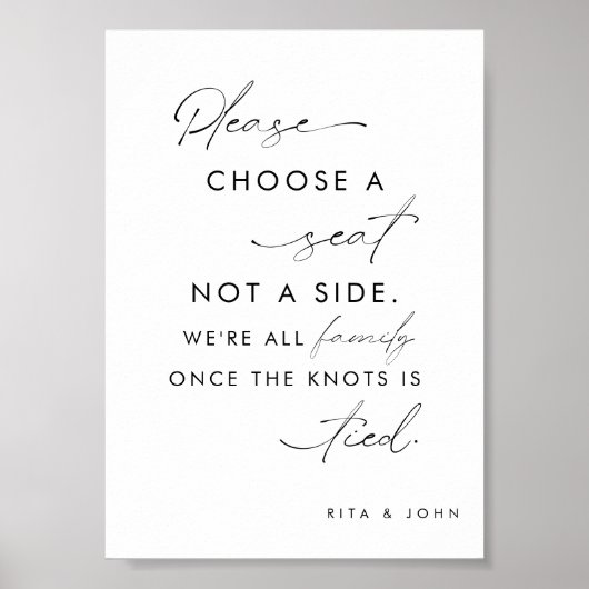 Modern Minimalistisch Kies een Stoel Niet een Kant Poster (Voorkant)