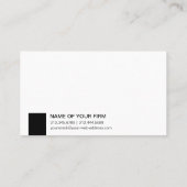 Modern minimalistisch klassiek elegant professione visitekaartje (Achterkant)