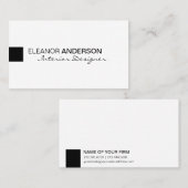 Modern minimalistisch klassiek elegant professione visitekaartje (Voorkant / Achterkant)