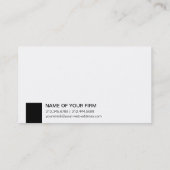 Modern minimalistisch klassiek elegant professione visitekaartje (Achterkant)