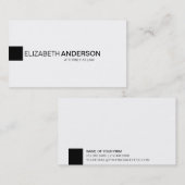 Modern minimalistisch klassiek elegant professione visitekaartje (Voorkant / Achterkant)
