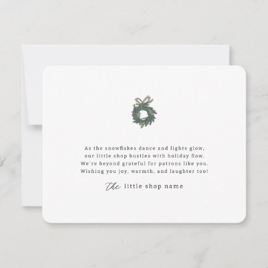 Modern minimalistisch klein bedrijf dank u feestdagenkaart (Voorkant)