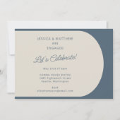 Modern minimalistisch kleurenblok blauw Verloving Kaart (Voorkant)