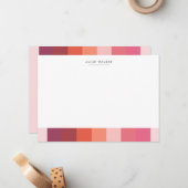 modern minimalistisch kleurenblok Stationery Note Notitiekaartje (Voorkant / Achterkant in situ)