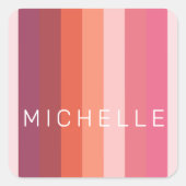 modern minimalistisch kleurenblok voor pastelkleur vierkante sticker (Voorkant)