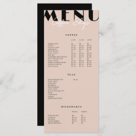Modern minimalistisch Koffiewinkelmenu Menu