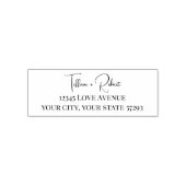 Modern minimalistisch koppel retour adres bruiloft  zelfinktende stempel (Design)
