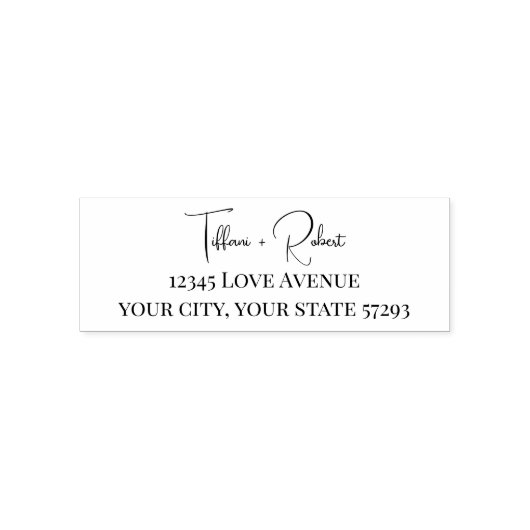 Modern minimalistisch koppel retour adres bruiloft  zelfinktende stempel (Design)