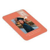 Modern minimalistisch koraalroze Afstudeerder Foto Magneet (Rechterzijde)