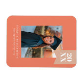 Modern minimalistisch koraalroze Afstudeerder Foto Magneet (Horizontaal)