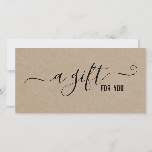 Modern minimalistisch Kraft Business Gift Certific (Voorkant)