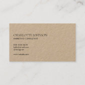 Modern minimalistisch | Kraft Rustic Stylish Scrip Visitekaartje (Achterkant)