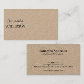 Modern minimalistisch | Kraft Rustic Stylish Scrip Visitekaartje (Voorkant / Achterkant)