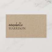 Modern Minimalistisch | Kraft Rustiek Stijlvol Scr Visitekaartje (Voorkant)