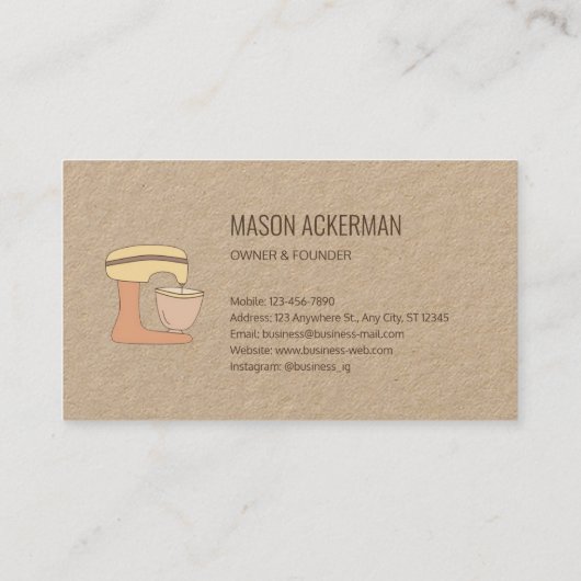 Modern minimalistisch kraftpapier visitekaartje (Achterkant)