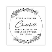 Modern minimalistisch kransscript retouradres  zelfinktende stempel (Design)