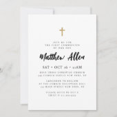 Modern minimalistisch kruis voor zijn eerste gemee kaart (Voorkant)