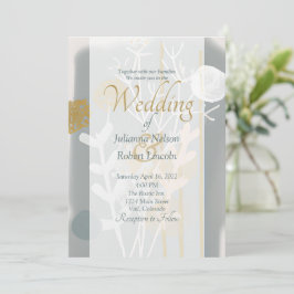 Modern minimalistisch kunstgoud en grijs huwelijk kaart