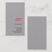 Modern minimalistisch laagje hoogwaardig grijs visitekaartje (Voorkant / Achterkant)