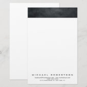 Modern minimalistisch laagje professioneel grijs w briefpapier (Voorkant / Achterkant)