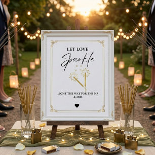 Modern Minimalistisch Laat Liefde Gloeien Huwelijk Poster