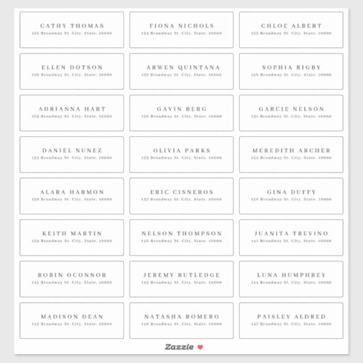 modern minimalistisch label voor bezoekersadres vo (Vel)