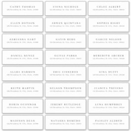 modern minimalistisch label voor bezoekersadres vo