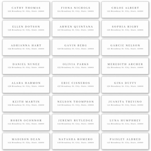 modern minimalistisch label voor bezoekersadres vo (Voorkant)