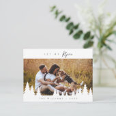 Modern minimalistisch, laten we ons verheugen, fam briefkaart (Staand voorkant)