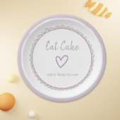 Modern minimalistisch lavendel hart Baby shower Papieren Bordje