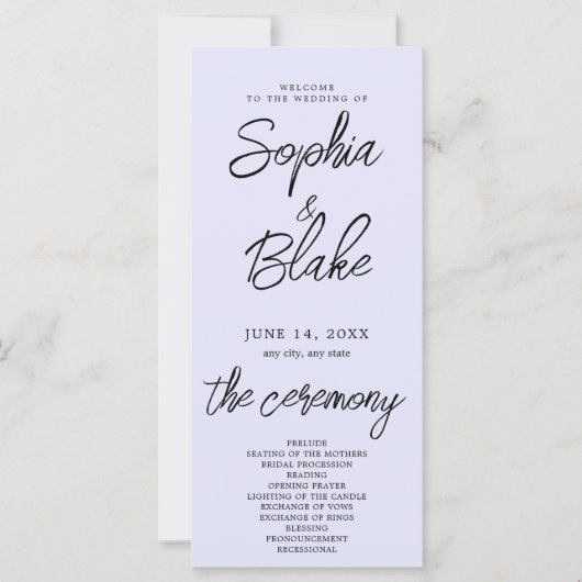 Modern minimalistisch lavendel Paarse bruiloft pro (Voorkant)