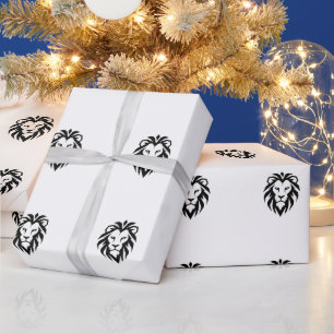 Modern Minimalistisch Leeuwenkop Icoon Cadeaupapier