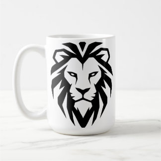 Modern Minimalistisch Leeuwenkop Icoon Koffiemok