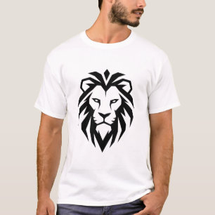 Modern Minimalistisch Leeuwenkop Icoon T-shirt