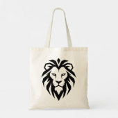 Modern Minimalistisch Leeuwenkop Icoon Tote Bag (Achterkant)