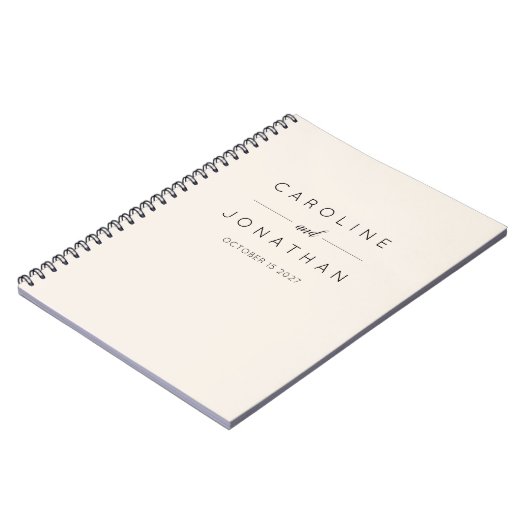 Modern minimalistisch legant aangepast bruiloft notitieboek (Linkerzijde)