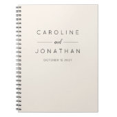 Modern minimalistisch legant aangepast bruiloft notitieboek (Voorkant)