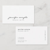 Modern minimalistisch legant eenvoudig cursief scr visitekaartje (Voorkant / Achterkant)